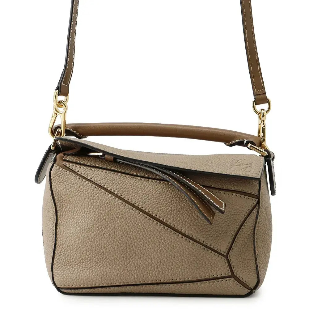 Loewe Puzzle Bag Leather 2Way Shoulder Bag Brown
